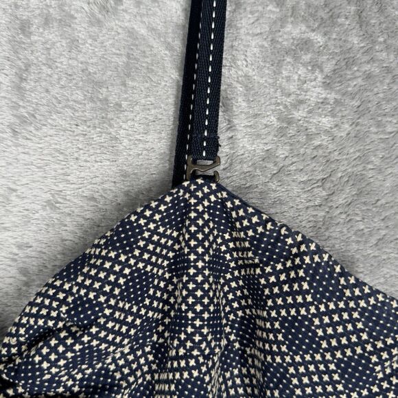 Anthro Elevenses Jumpsuit Women 2 Petite Blue White Geometric Remy Crop Wide Leg - Picture 5 of 11